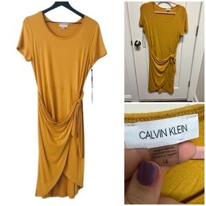 Calvin Klein Mustard Yellow Women's Dress Size 14